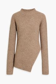 Krissa Asymmetric Brushed Ribbed Knit Sweater at The Outnet